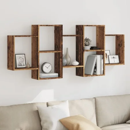 Aged engineered wood wall shelf 159x18x65 cm by , Shelves and shelves - Ref: Foro24-853216, Price: 57,92 €, Discount: %