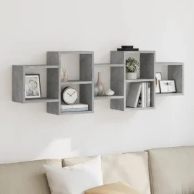 Engineered wood gray concrete wall shelf 129x18x42 cm by , Shelves and shelves - Ref: Foro24-853221, Price: 52,16 €, Discount: %