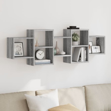 Wandregal aus Sonoma-Grau mit einer Größe von 129x18x42 cm. von , Regale und Regale - Ref: Foro24-853223, Preis: 52,34 €, Rab...