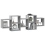 Engineered wood gray Sonoma wall shelf 129x18x42 cm by , Shelves and shelves - Ref: Foro24-853223, Price: 52,34 €, Discount: %