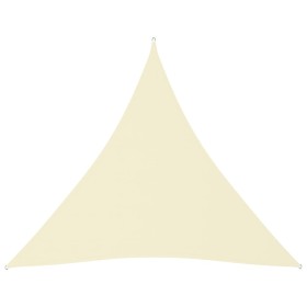 Toldo de vela triangular tela Oxford color crema 3x3x3 m