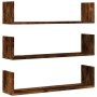 Wandregale 3 Stück aus geräucherter Eichen-Ingenieurholz 80x18x18cm. von , Regale und Regale - Ref: Foro24-853294, Preis: 34,...