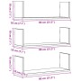 Wandregale 3 Stück aus geräucherter Eichen-Ingenieurholz 80x18x18cm. von , Regale und Regale - Ref: Foro24-853294, Preis: 34,...