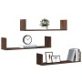 Estantes pared 3 uds madera ingeniería marrón roble 80x18x18 cm de , Estantes y estanterías - Ref: Foro24-853296, Precio: 32,...