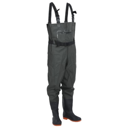 Chest waders with boots and dark green belt size 43 by , Waders for hunting and fishing - Ref: Foro24-4016995, Price: 41,12 €...