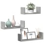 Wandregal 3er Set aus grauem Beton-Ingenieurholz von , Regale und Regale - Ref: Foro24-853311, Preis: 17,67 €, Rabatt: %
