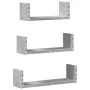 Wall shelf 3 units engineered wood gray concrete by , Shelves and shelves - Ref: Foro24-853311, Price: 18,97 €, Discount: %