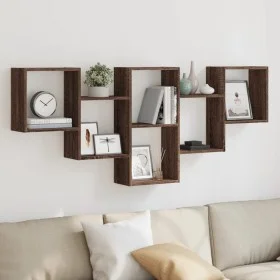 Engineered wood brown oak wall shelf 159x18x66 cm by , Shelves and shelves - Ref: Foro24-853305, Price: 50,57 €, Discount: %