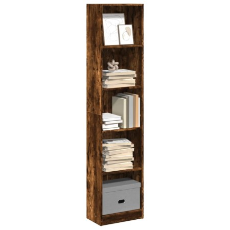 Engineered wood smoked oak bookshelf 40x24x176 cm by , Bookcases and shelves - Ref: Foro24-857796, Price: 59,14 €, Discount: %