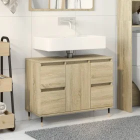 Badezimmerschrank aus Sonoma-Eichenfurnierholz 80x33x60 cm. von , Badezimmermöbel - Ref: Foro24-849682, Preis: 97,85 €, Rabat...