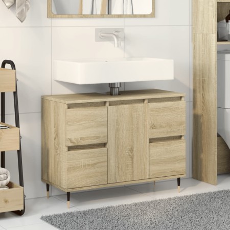 Badezimmerschrank aus Sonoma-Eichenfurnierholz 80x33x60 cm. von , Badezimmermöbel - Ref: Foro24-849682, Preis: 101,40 €, Raba...