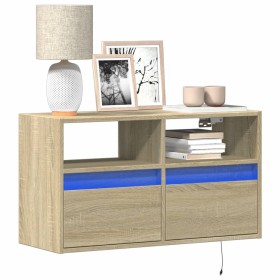 Wand-TV-Möbel mit LED-Lichtern in Sonoma-Eiche 80x31x45 cm von , TV-Möbel - Ref: Foro24-852329, Preis: 62,46 €, Rabatt: %