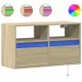 Wall-mounted TV unit with LED lights Sonoma oak 80x31x45 cm by , TV Furniture - Ref: Foro24-852329, Price: 61,65 €, Discount: %