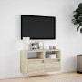 Wand-TV-Möbel mit LED-Lichtern in Sonoma-Eiche 80x31x45 cm von , TV-Möbel - Ref: Foro24-852329, Preis: 62,46 €, Rabatt: %