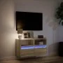 Wall-mounted TV unit with LED lights Sonoma oak 80x31x45 cm by , TV Furniture - Ref: Foro24-852329, Price: 61,65 €, Discount: %