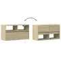 Wall-mounted TV unit with LED lights Sonoma oak 80x31x45 cm by , TV Furniture - Ref: Foro24-852329, Price: 61,65 €, Discount: %