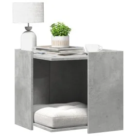 Cat litter box furniture in gray wood and concrete 53x53x51 cm by , Cat furniture - Ref: Foro24-857754, Price: 50,87 €, Disco...