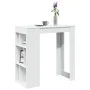 White engineered wood bar table with shelves 102x50x103.5 cm by , Kitchen and dining tables - Ref: Foro24-854355, Price: 78,8...
