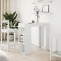 White engineered wood bar table with shelves 102x50x103.5 cm by , Kitchen and dining tables - Ref: Foro24-854355, Price: 78,8...