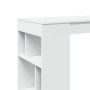 Bar-Tisch mit Regalen aus weißem Ingenieurholz 102x50x103,5 cm. von , Küchen- und Esstische - Ref: Foro24-854355, Preis: 79,9...