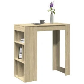 High bar table with Sonoma oak wood shelves 102x50x103.5 cm by , Kitchen and dining tables - Ref: Foro24-854357, Price: 74,58...