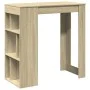 Mesa alta bar con estantes madera roble Sonoma 102x50x103,5 cm de , Mesas de cocina y de comedor - Ref: Foro24-854357, Precio...