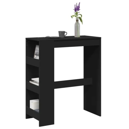 Tall table with black engineered wood shelves 90x40x103.5 cm by , Kitchen and dining tables - Ref: Foro24-854374, Price: 87,3...