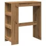 Tall table with oak wood shelves, artisanal, 90x40x103.5 cm by , Kitchen and dining tables - Ref: Foro24-854381, Price: 81,19...