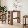 Tall table with oak wood shelves, artisanal, 90x40x103.5 cm by , Kitchen and dining tables - Ref: Foro24-854381, Price: 81,19...