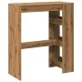 Tall table with oak wood shelves, artisanal, 90x40x103.5 cm by , Kitchen and dining tables - Ref: Foro24-854381, Price: 81,19...
