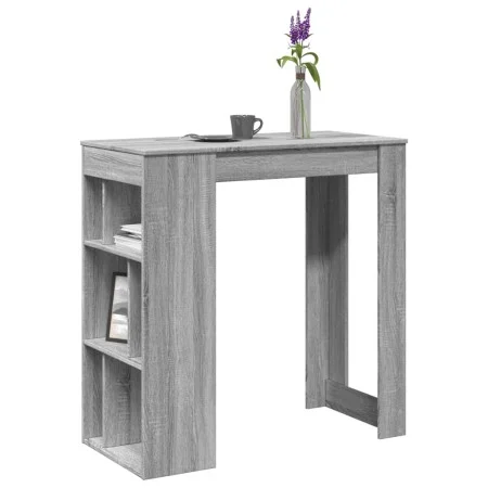 High bar table with Sonoma gray shelves 102x50x103.5 cm by , Kitchen and dining tables - Ref: Foro24-854360, Price: 75,65 €, ...