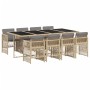 Garden dining set 9 pieces with beige synthetic rattan cushions by , Garden sets - Ref: Foro24-3210924, Price: 552,04 €, Disc...