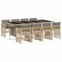Garden dining set 9 pieces with beige synthetic rattan cushions by , Garden sets - Ref: Foro24-3210924, Price: 618,25 €, Disc...