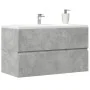 Armario para lavabo contrachapada gris hormigón 90x38,5x45 cm de , Muebles de baño - Ref: Foro24-856248, Precio: 53,57 €, Des...
