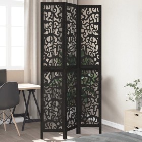 3-panel solid Paulownia wood room divider screen in black. by , Room dividers - Ref: Foro24-358752, Price: 102,78 €, Discount: %