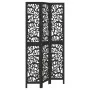 3-panel solid Paulownia wood room divider screen in black. by , Room dividers - Ref: Foro24-358752, Price: 100,83 €, Discount: %