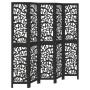 Biombo separador de 5 paneles madera maciza Paulownia negro de , Divisores de ambientes - Ref: Foro24-358759, Precio: 149,88 ...