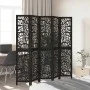 5-panel solid Paulownia wood room divider screen in black. by , Room dividers - Ref: Foro24-358759, Price: 138,59 €, Discount: %