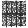 5-panel solid Paulownia wood room divider screen in black. by , Room dividers - Ref: Foro24-358759, Price: 138,59 €, Discount: %
