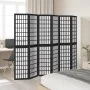 6-panel solid Paulownia wood room divider screen in black. by , Room dividers - Ref: Foro24-358778, Price: 164,09 €, Discount: %