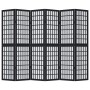 6-panel solid Paulownia wood room divider screen in black. by , Room dividers - Ref: Foro24-358778, Price: 191,22 €, Discount: %