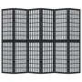 6-panel solid Paulownia wood room divider screen in black. by , Room dividers - Ref: Foro24-358778, Price: 164,09 €, Discount: %