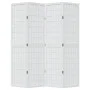 4-panel solid Paulownia wood room divider screen in white. by , Room dividers - Ref: Foro24-358786, Price: 112,86 €, Discount: %