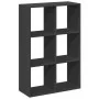 Black engineered wood divider bookcase 69.5x29x103.5 cm by , Bookcases and shelves - Ref: Foro24-858013, Price: 62,52 €, Disc...