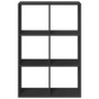 Black engineered wood divider bookcase 69.5x29x103.5 cm by , Bookcases and shelves - Ref: Foro24-858013, Price: 63,17 €, Disc...