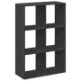 Black engineered wood divider bookcase 69.5x29x103.5 cm by , Bookcases and shelves - Ref: Foro24-858013, Price: 62,52 €, Disc...