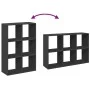 Black engineered wood divider bookcase 69.5x29x103.5 cm by , Bookcases and shelves - Ref: Foro24-858013, Price: 62,52 €, Disc...