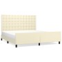 Estructura de cama con cabecero cuero sintético crema 180x200cm