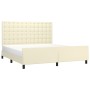 Estructura de cama con cabecero cuero sintético crema 180x200cm