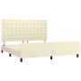 Estructura de cama con cabecero cuero sintético crema 180x200cm